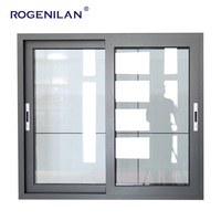 Rogenilan Custom Slide Vitre Home Windows Janelas Sunroom Ventana de vidrio deslizante de aluminio con Moustiquaire