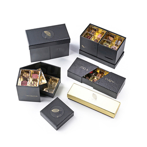 OMT Customized Design Logo Small Gift Truffle Empaque Caja Para Chocolate Packaging Lid and base paper Boxes With Dividers