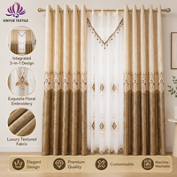Rideaux occultants tissés à œillets 100 % polyester ignifuges isolants style moderne de luxe motif continu toutes saisons pour plafond