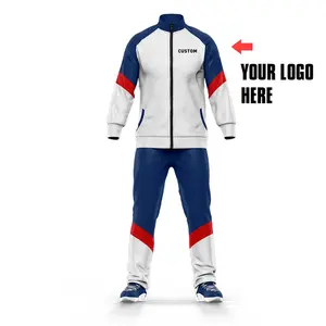 Custom Tricot Fabric Color Combination School Sports Wear Tracksuits Jacket Pants Set School Uniform Tracksuits
