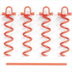 Trampoline Anchor Stakes 16-Inch Spiral Ground Anchor With Folding Ring Swing Anchor