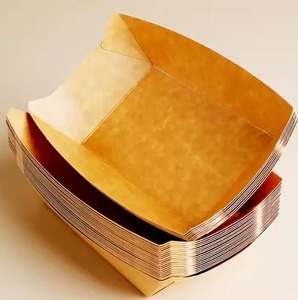 Customizable Logo Printable Disposable <b>Paper</b> Food Boats Heavy-duty Kraft <b>Trays</b> for BBQ Picnic Food Service - Product Image 4