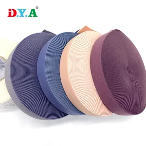 Manufacturer 20mm soft nylon solid color woven elastic webbing band nylon spandex elastic band for bra underwear