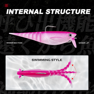 NUEVO 2026 Señuelo de Pesca Suave de 100mm y 10g, 2 Piezas, con Cola de Aguja Segmentada y Alta Elasticidad para Lubina, Trucha, Agua Salada y Agua Dulce - Product Image 3
