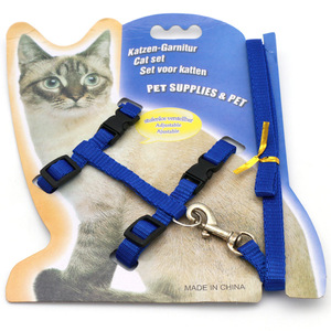 Grosir produk hewan peliharaan hitam biru merah <span class=keywords><strong>Harness</strong></span> kucing kecil <span class=keywords><strong>Harness</strong></span> berjalan dengan set tali untuk kucing