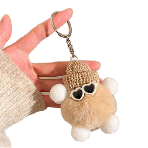 سلسلة مفاتيح سيارة جنية كرة فحم صغيرة ، لعبة قطيفة لطيفة ، ملحق شماعات حقيبة - Product Image 1