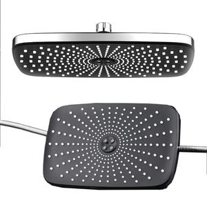 Pomme de douche carrée en plastique ABS noir mat haute pression à économie d'eau pour salle de bain - Product Image 1