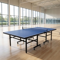 Table de tennis de table pliable en MDF de 18 mm pour l'intérieur et l'extérieur, table de ping-pong durable avec filet, montage facile et structure robuste