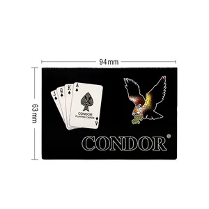 Harga Pabrik Tahan Lama Condor Plastik Hitam Pvc Kartu Poker Kartu Bermain