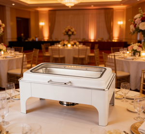 Juego de Recipientes para Buffet de Acero Inoxidable de Lujo, Calentador de Alimentos Comercial para Catering, Capacidad de <span class=keywords><strong>9L</strong></span>, Blanco/Negro, Marca TAIDING - Product Image 1