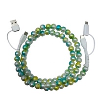 Nouveau câble perlé Type-C 5A à charge rapide 2027, motif arc-en-ciel, pour ordinateur, adorable bijou pour femme, cordon de charge