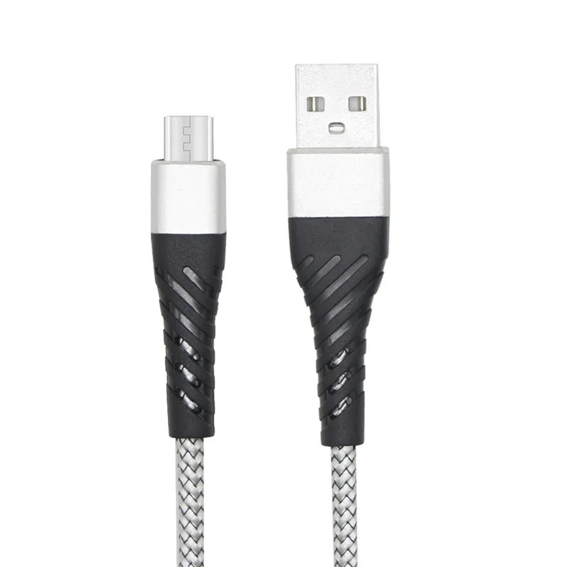 Cable micro USB Cable de carga de datos de sincronización Cable de datos USB rápido 3A Nylon trenzado para Samsung Galaxy S7 S6