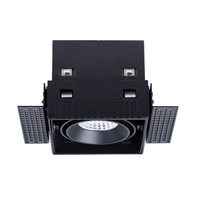 Projecteur à encastrer 12W carré réglable et rotatif à source unique COB LED Grille d'éclairage