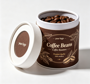 Custom Kraft Paper Tube With Clear Lid For <b>Coffee</b> Beans Recyclable Packaging Gold Foil <b>Printing</b> - Product Image 5
