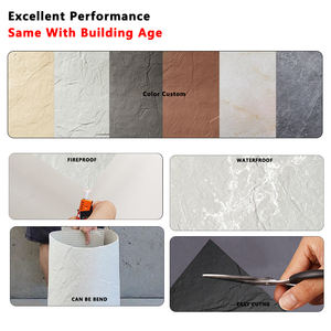 Papier pour pochoir de panneau en <span class=keywords><strong>chaux</strong></span>, panneau en béton rainuré, panneau en ciment, ardoise, revêtement mural en pierre flexible, carrelage flexible - Product Image 4