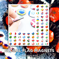 Pays du monde drapeau voyage Souvenir 30MM/40MM/50MM/60MM verre dôme magnétique réfrigérateur autocollants promotionnels réfrigérateur aimants