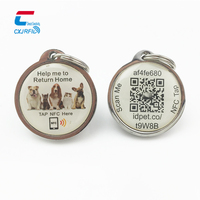 Personalizado Anti Lost Nombre NTAG213 RFID NFC QR Code Pet Tag Etiqueta epoxi para gato perro