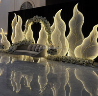 SMOOTH New Design Hochzeit Gang Stand LED Licht Warmweiß Event Bühne Seegras Form Hintergrund Stand Arch zum Verkauf
