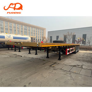 Remorque plateau robuste à trois essieux, remorques de camion plateau 3 essieux avec plaque antidérapante pour le <span class=keywords><strong>transport</strong></span> de conteneurs sur châssis de port en Afrique - Product Image 2