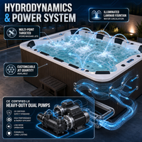 Baignoires Spa de Luxe Extérieures pour 10 Personnes et Piscines de Massage – Vente Chaude pour Hôtels, Jardins, Resorts et Villas (Fourniture en Gros)