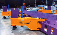 AGV omnidirectionnel OEM de 30 tonnes pour la fabrication mécanique, levage de charges lourdes, nivellement hydraulique, véhicule robotisé à guidage automatique