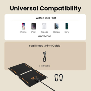 10W Portable Solar Chargers <b>5V</b> USB Small Power Emergency ETFE Panels Foldable IP67 Waterproof Camping Hiking Backpacking - Product Image 4