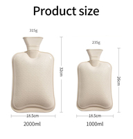 Bouillotte portable chaude d'hiver avec housse tricotée et sac chauffant doux en peluche pour les mains et les pieds
