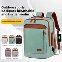 Nouveau sac à dos de voyage extensible haute capacité en polyester Oxford 20-35L avec compartiment pour ordinateur portable et bandoulière incurvée pour étudiant