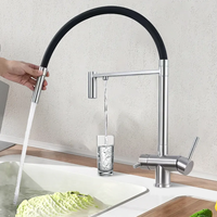 Robinet de cuisine moderne noir brossé avec capteur tactile, cartouche céramique, en acier inoxydable 304, avec douchette extractible et flexible en silicone