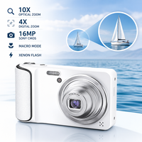 Kamera Foto Optik 10x FCC Digital 64MP Autofokus Layar CMOS Ringkas untuk Fotografi Perjalanan, Acara Keluarga, dan Pemula