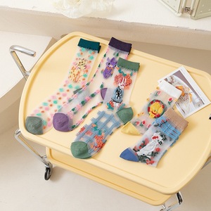 Spring Summer Thin Women <b>Socks</b> Japanese Cartoon Glass <b>Silk</b> Transparent Crystal <b>Socks</b> Ins Trendy Lolita Style <b>Socks</b> - Product Image 1