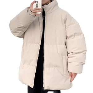 Chaqueta de Invierno para Hombre, de Alta Calidad, con Cuello Alto, Color Sólido, Corte Holgado Informal, Cálida, con Capucha y Cierre - Product Image 1