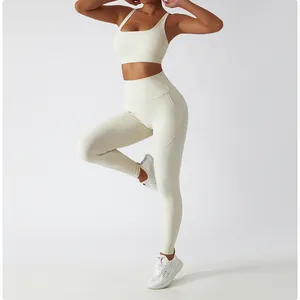 Yoga New Light Set Recycled Gym Running Women Clothing Bra High Waist Yoga Pants Sportswear Sets
