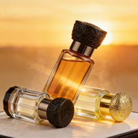 Crème pour les yeux Oud Arabe de Luxe 12ml 15ml, Bouteilles diffuseur en verre transparent avec bouchon à vis en métal doré sculpté