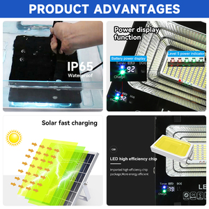 Reflector LED Solar para Exteriores, con Control Remoto, de Aluminio, Impermeable IP67, 30w 200w 300w 400w 500w 1000w - Product Image 3