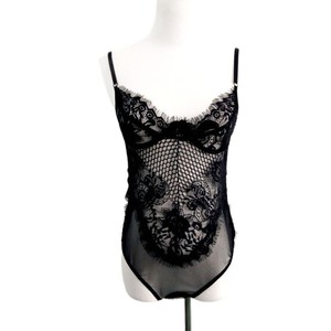 Body sexy en dentelle pour femmes, ensemble de sous-vêtements transparents, lingerie en spandex blanc et noir, gaine amincissante à la mode - Product Image 5