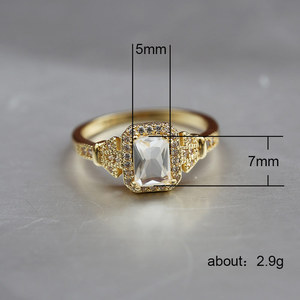 Anello Quadrato Elegante da Donna, Stile Proposta di Matrimonio, Regalo Romantico, Accessorio per Dito - Product Image 4
