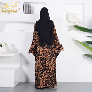 Habib doble cara Abayas mujeres musulmanas doble cara usando Abaya frente abierto Kimono estilo árabe Dubai musulmán Abaya - Product Image 4