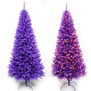 Arbre de Noël artificiel en PVC de 8 pieds avec lumière LED, support en métal, <span class=keywords><strong>arbres</strong></span> <span class=keywords><strong>fruitiers</strong></span> rouges - Product Image 4