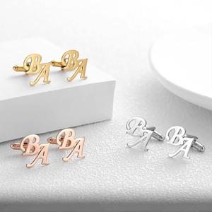 Gemelos de acero inoxidable personalizables con logotipo, Clips de corbata, accesorios de negocios para hombres DIY de fábrica, botones franceses - Product Image 1