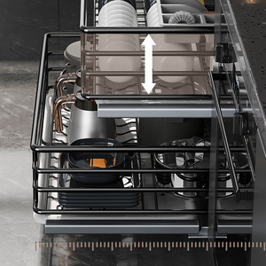 Cesta extraíble de acero inoxidable 304 para condimentos de cocina, organizador de cocina de doble capa, tazón de almacenamiento extraíble sólido. - Product Image 3