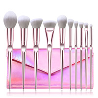 Ensemble de pinceaux de maquillage professionnels, ensemble de brosses de maquillage personnalisées avec emballage, produit cosmétique de qualité supérieure, étiquette privée, 10 pièces