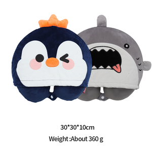 비행기 후드와 만화 귀여운 자수 동물 순수한 메모리 폼 여행 목 베개 - Product Image 4