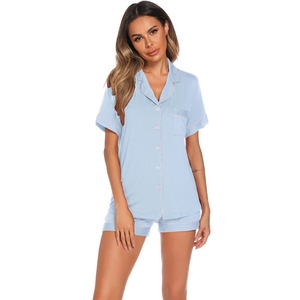 Pigiama da donna in modal, due pezzi, con elastico in vita, stile casual, maniche corte, <span class=keywords><strong>per</strong></span> dormire <span class=keywords><strong>e</strong></span> rilassarsi - Product Image 4