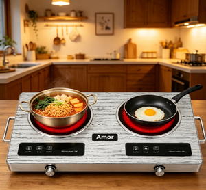 Amor - Cocina Portátil Doble con Quemadores de 4000W, con Asas, Perfecta para Reuniones Familiares y Noches de Hot Pot - Product Image 5