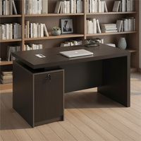 Escritorio de Oficina Moderno de Madera para Computadora, Secretaria, Gerente, Ejecutivo, de Lujo, con Cajones, Muebles Personalizables