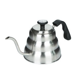 1.2L Stainless Steel Gooseneck Drip <strong>Kettle</strong> with Thermometer for Coffee Making Silver Stovetop <strong>Metal</strong> <strong>Kettle</strong> - Product Image 1