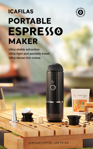 Machine à café à capsules <span class=keywords><strong>italienne</strong></span> 2 en 1 I Cafilas ME2218, chauffage et broyage automatiques, portable, pour les sports de plein air et les voyages - Product Image 5