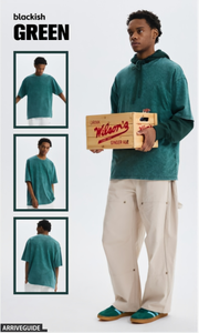 Light Brown Oversized Hooded T-Shirt Men's Casual Knitted 100% Cotton t shirt Regular Sleeve Solid Color <b>Plain</b> Dyed Fit <b>tshirt</b> - Product Image 5