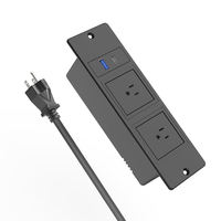 Prises de courant encastrables pour meubles à charge rapide avec 2 prises CA et Type-C intégrées, multiprise de bureau encastrable